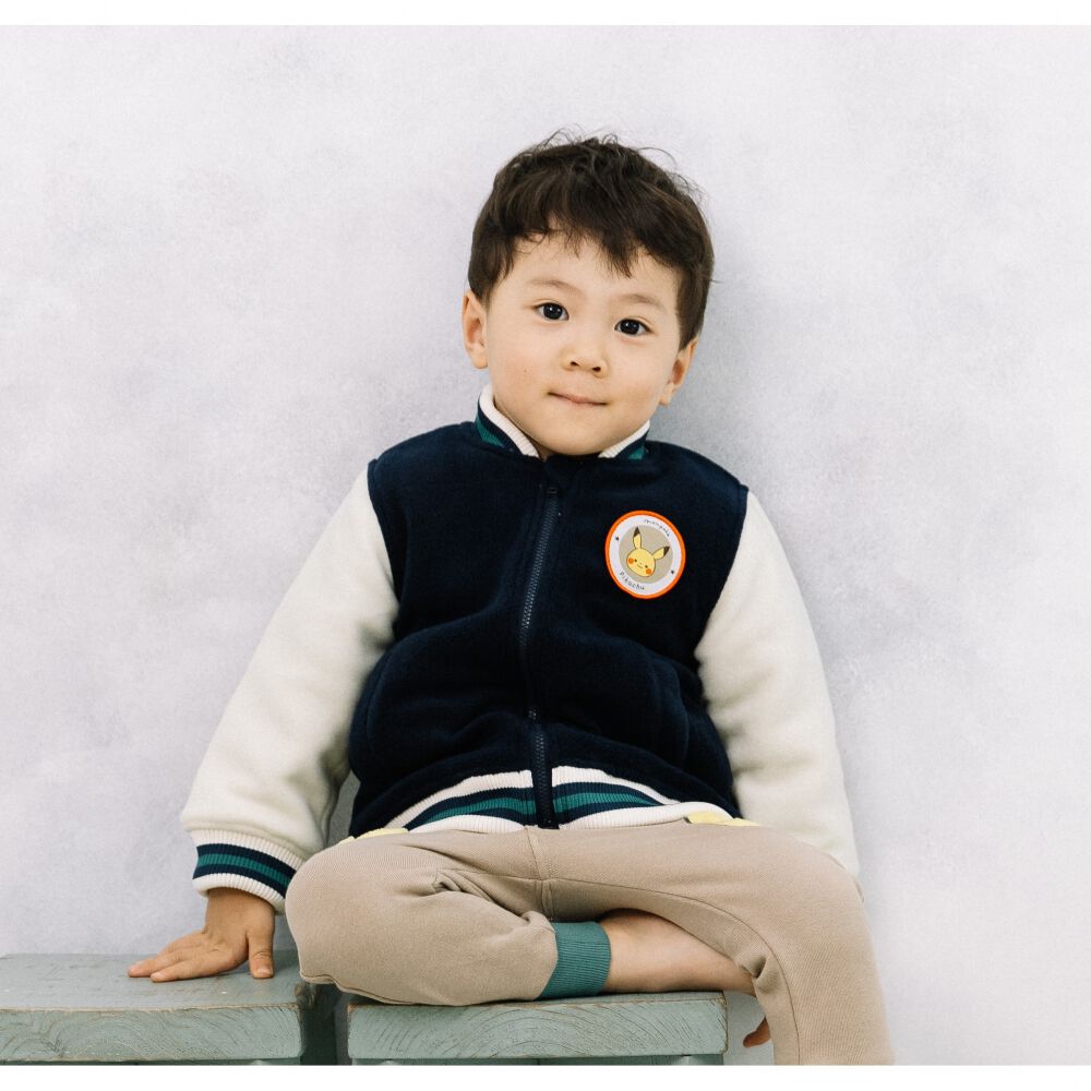 monpoke モンポケ スタジャン ワッペン ネイビー×110cm | マタニティ