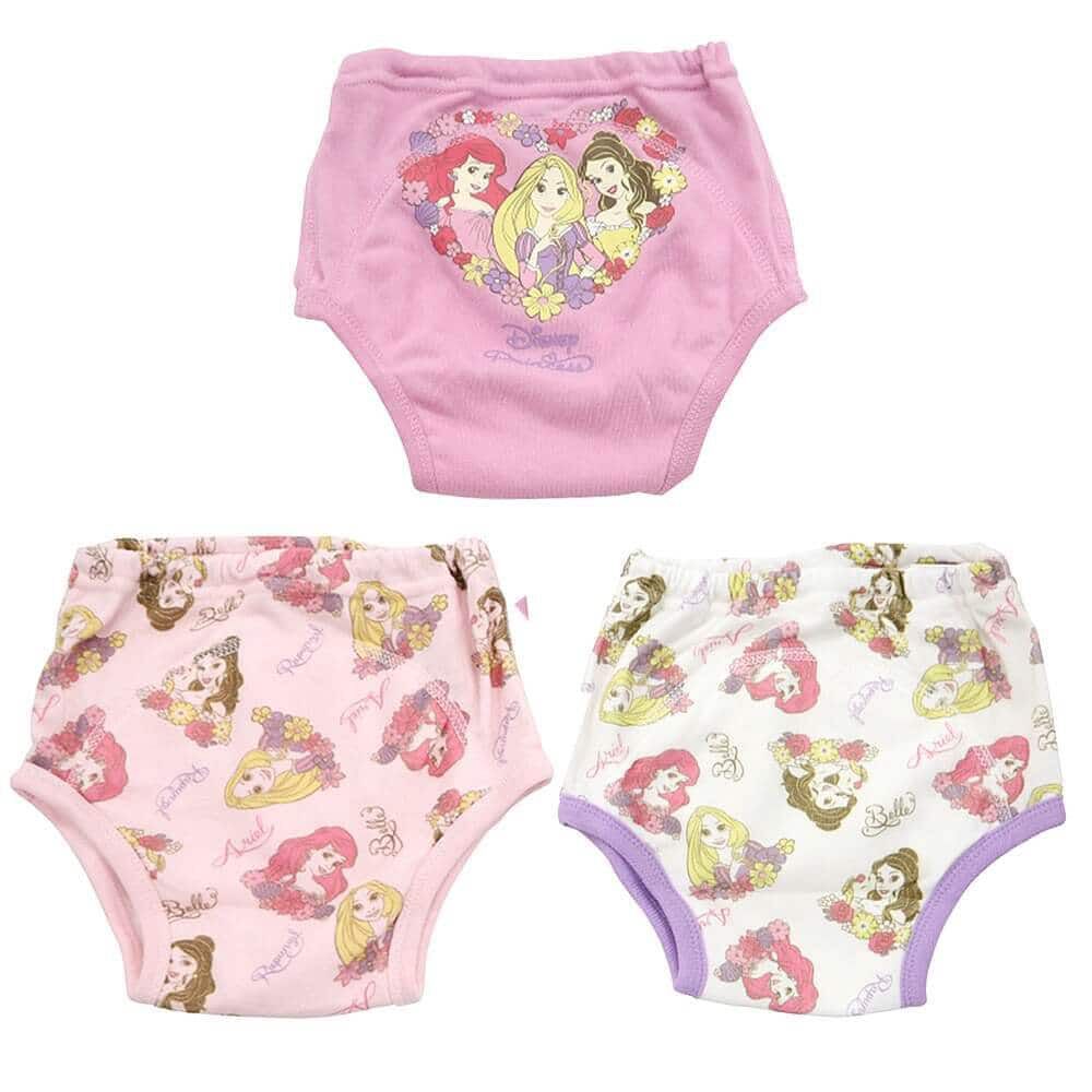 ディズニー 3層トレーニングパンツ 3枚組 プリンセス(ピンク×90cm
