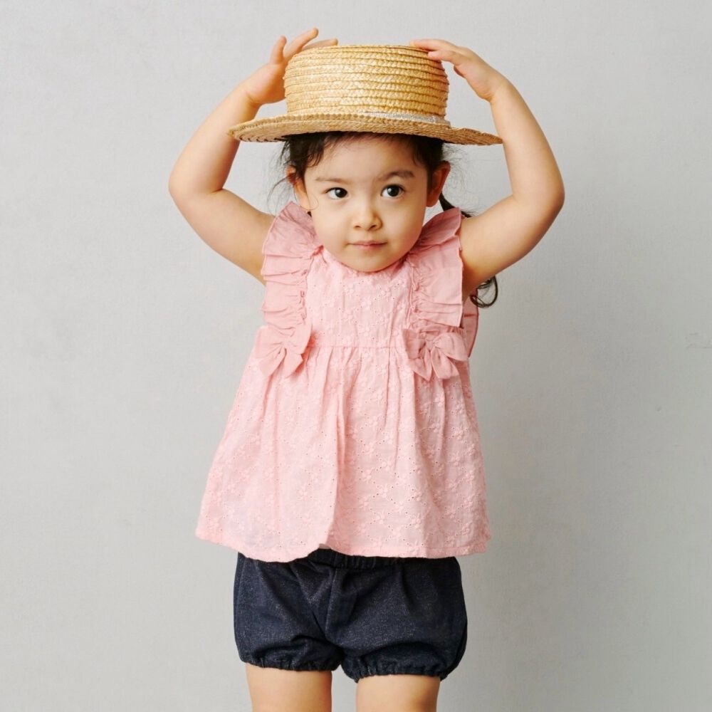 sophitica アイレット肩フリルブラウス ピンク×80cm | マタニティ