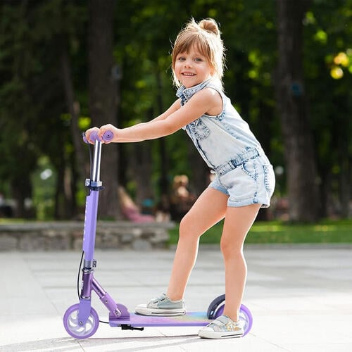 ハンドブレーキ付き 145mmキックスクーター（ポップラベンダー）折りたたみ キックボード キックスタンド アルミニウム製 バランス感覚 トイザらス限定  5歳 6歳 7歳