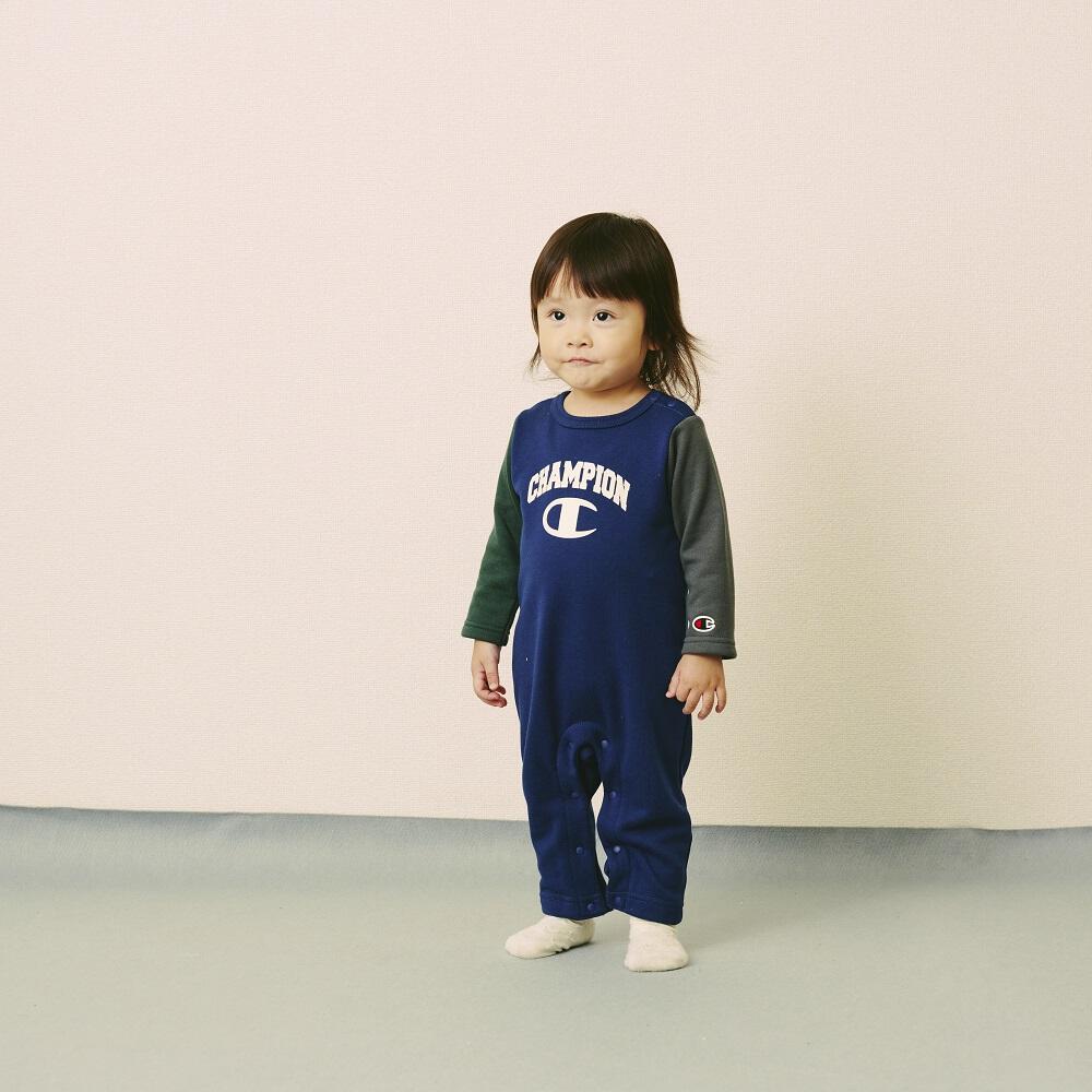 Champion チャンピオンカバーオール(ネイビーｰ×80cm) | マタニティ 