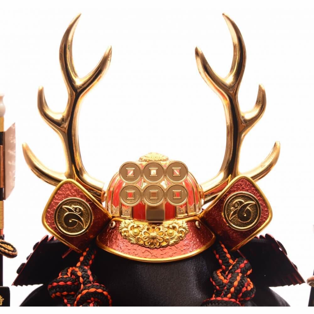 五月人形】兜飾り ケース飾り「真田幸村 彫金龍格子」（538104