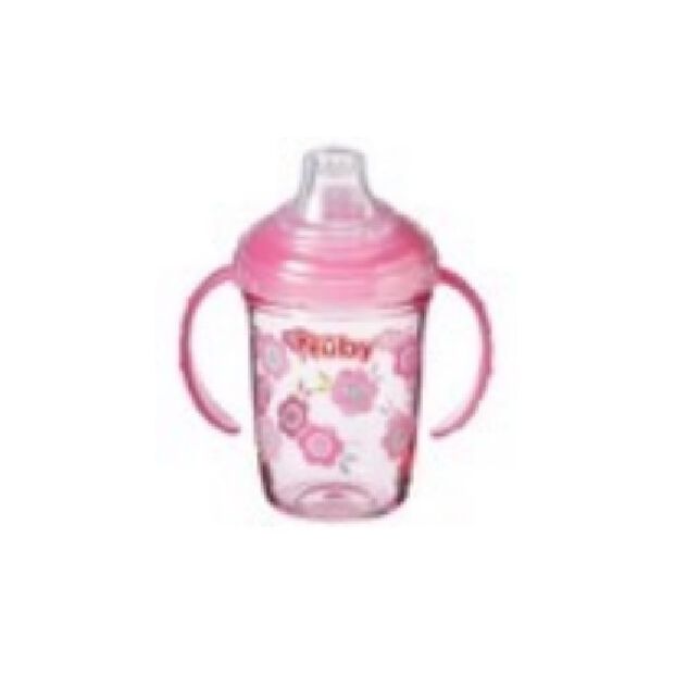Nuby ヌービー FLIP N SIP 手持ち付きトレーニングマグ (ピンク