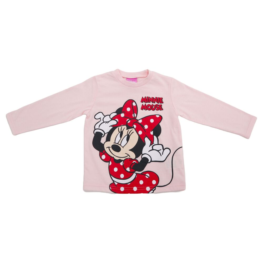 Disney ディズニー ミニー デイリーTシャツ 天竺 ピンク×90cm