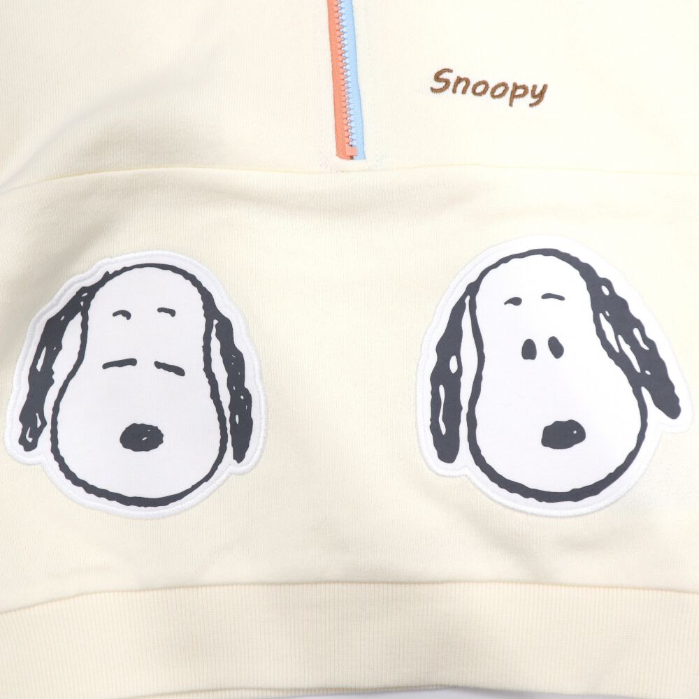 SNOOPY スヌーピー トレーナー ハーフジップ ナチュラル×95cm ベビーザ