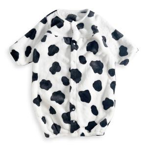 【ブラックフライデー】2WAYドレスオール フリース ウシ柄 ブラック×50-60cm