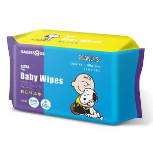 ULTRAPlus ウルトラプラス スヌーピー おしりふき 80枚×3個パック 【ウルトラプラス おしりふき ベビーザらス限定】