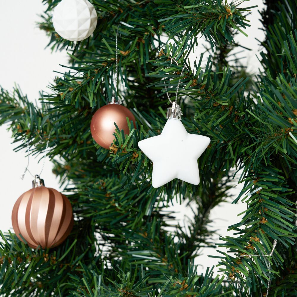 クリスマス】30PCSオーナメントセット ピンク＆シルバー＆ホワイト