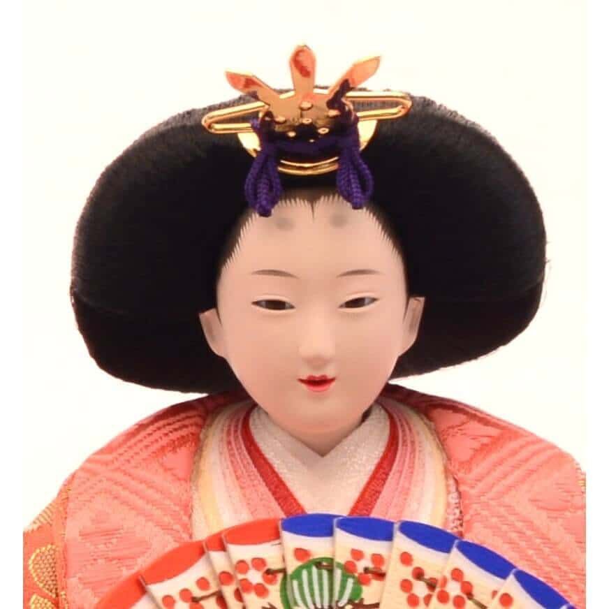 雛人形】収納飾り 親王飾り「桜刺繍格子屏風けやき塗」 (605841