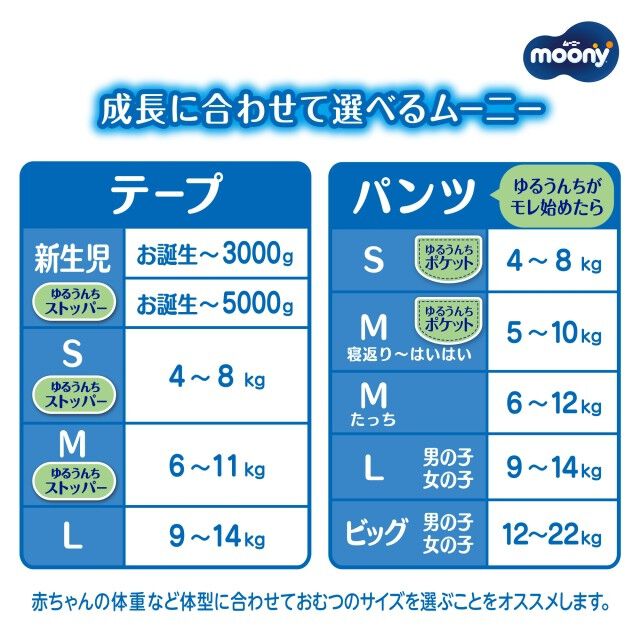 テープ Lサイズ】moony ムーニー マシュマロ肌ごこち Lテープ 48枚（9