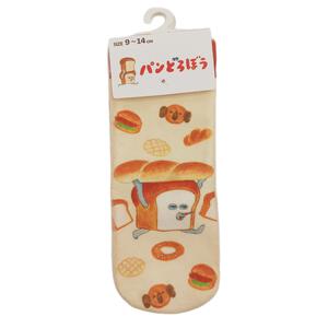 パンどろぼう クルーベビーソックス ミディアムベージュ&times;9-14cm