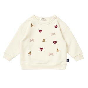 POLO BCS ハート刺繍トレーナー アイボリー&times;100cm