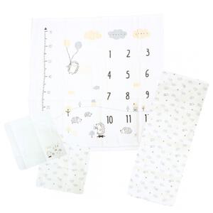 タオル＆ガーゼ浴用４点セットはりねずみ柄(はりねずみ&times;フリー)ベビーザらス限定