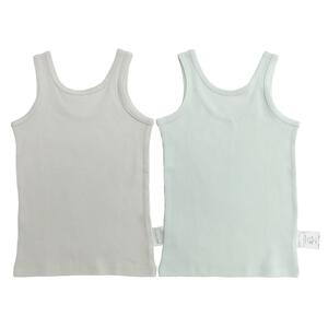 2枚組 みえない袖無しシャツ肌着  テレコ グレー&times;80cm