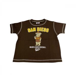 MLB クマ柄プリントＴシャツ パドレス ブラウン&times;100cm