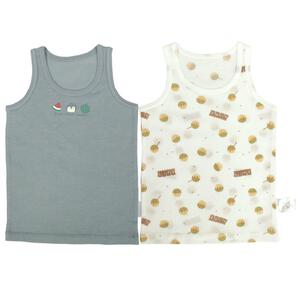 2枚組袖なしシャツ肌着 防汚 ペンギン&times;たこ焼き パステルブルー&times;90cm ベビーザらス限定