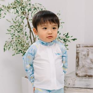 RAT-A-TATR 袖切替 サメ柄 ラッシュガード ライトブルー×100cm