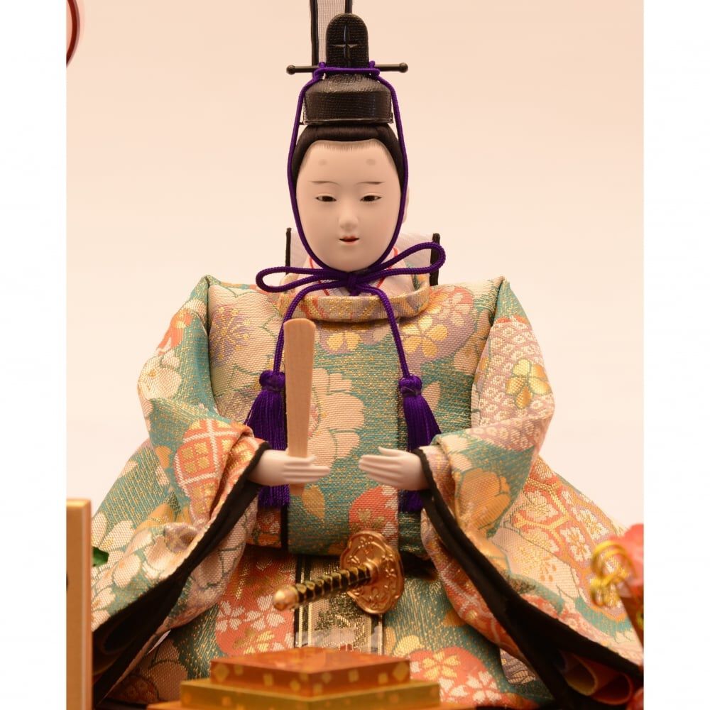 雛人形】ケース飾り 親王飾り「格子に霞桜六角アクリル」 (322135