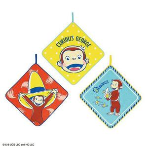 おさるのジョージ カラフルスマイルジョージ ループタオル3枚組