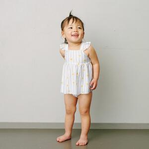 sophitica ガールズ 花柄セパレート水着 ストライプ サックス×90cm