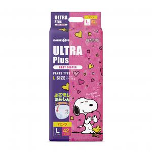 ULTRAPlus ウルトラプラス スヌーピー Lサイズ（9～14kg）42枚 限定ハピネスカラー 【ウルトラプラス パンツタイプ ベビーザらス限定 おむつ】