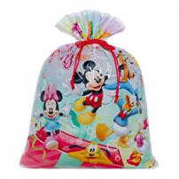 ディズニーキャラクター ビニールギフトバッグ（約）52ｘ65cm Mサイズ クリスマスラッピング 巾着袋 おもちゃ 子供 リボン 簡単 マチあり かわいい トイザらス限定