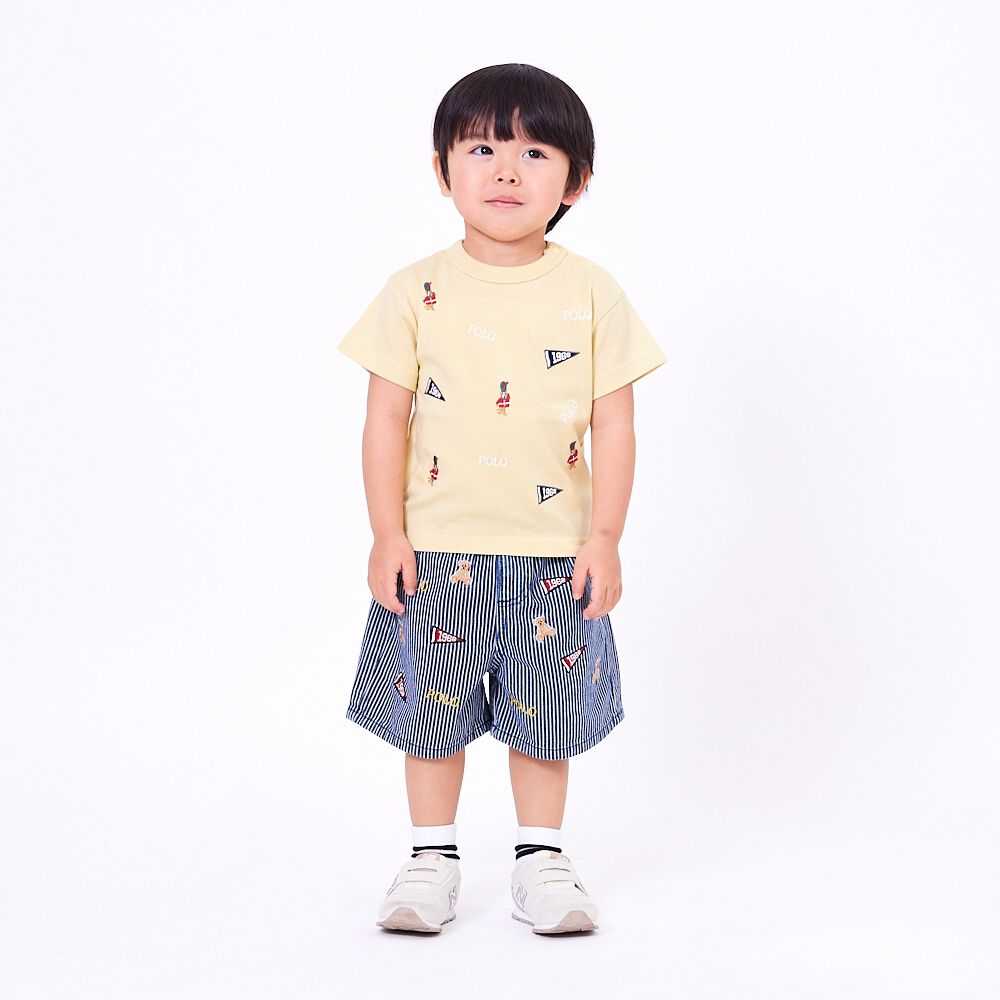 POLO BCS ロゴクマ総柄ハーフパンツ ネイビー×80cm ベビーザらス限定