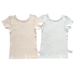 2枚組 どっちも前半袖シャツ肌着  テレコ ピンク×100cm