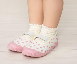ハート 総柄 上履き ピンクx18cm ベビーザらス限定