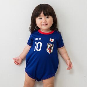 半袖ユニホームボディロンパース サッカー日本代表ver. メッシュ ブルー&times;80cm