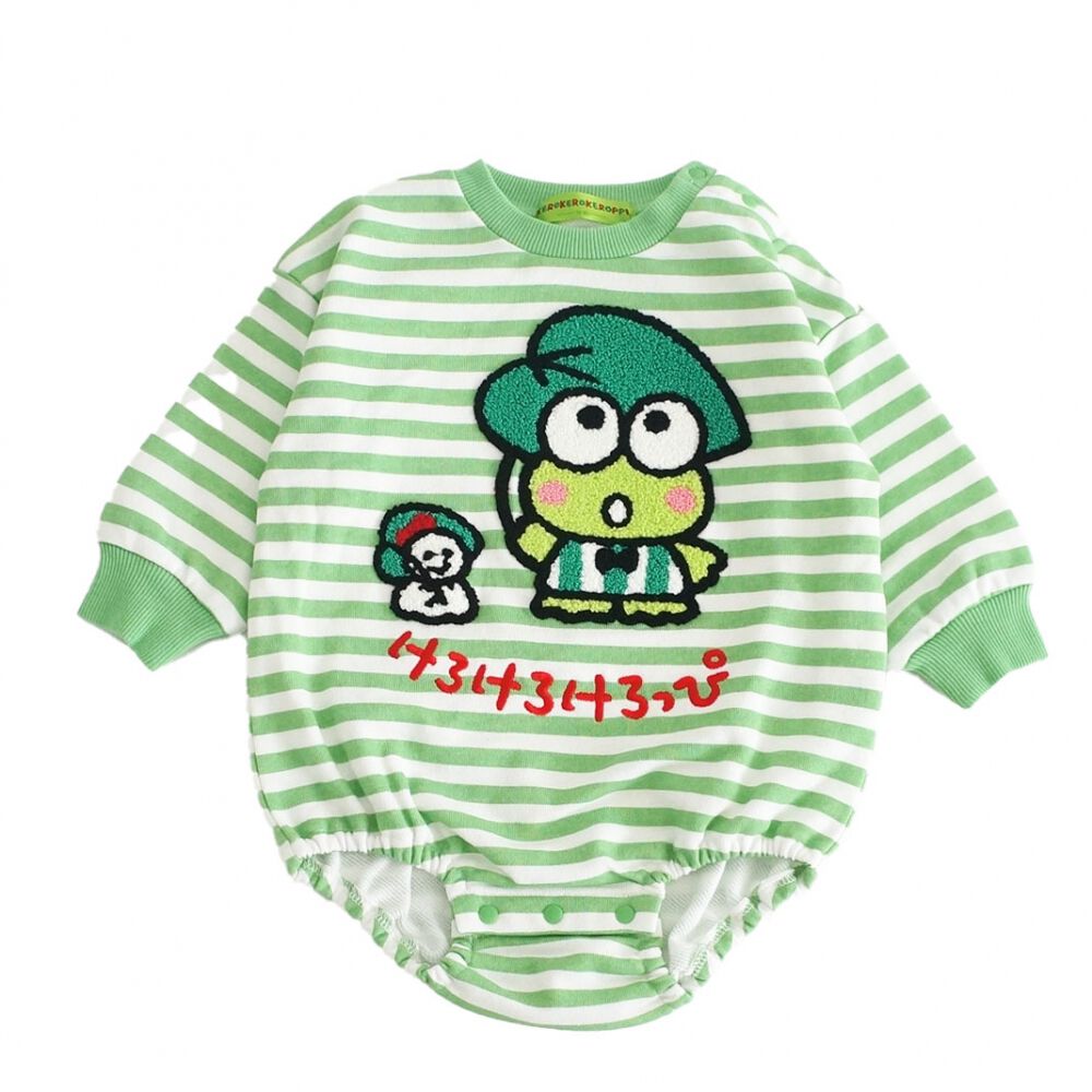 レトロケロちゃん SANRIO サンリオ ケロケロケロッピ 長袖ダルマボディスーツ グリーン