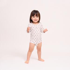 長袖前開きロンパース肌着 2枚組 ワッフル ハート グレー&times;60cm ベビーザらス限定