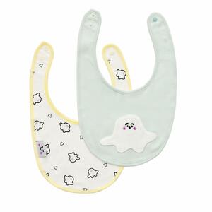 シナぷしゅ スタイ 2枚組 アップリケ(グリーン×フリー) ベビーザらス限定