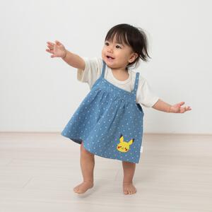 monpoke モンポケ 半袖ロンパース キャミワンピ付き 80cm