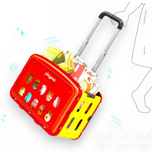 お買い物に行こう！折りたたみ式ショッピングカートセット トイザらス限定 クリスマスプレゼント 3歳 4歳 5歳