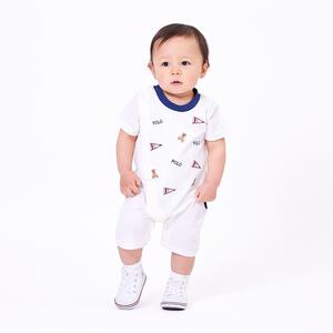 POLO BCS ロゴクマ半袖ロンパース オフホワイト&times;80cm ベビーザらス限定