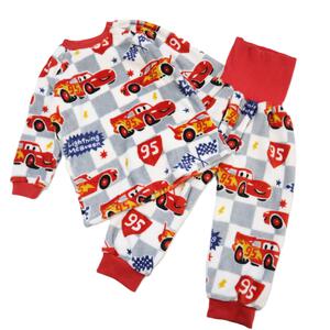 Disney ディズニー 珊瑚フリースパジャマ カーズ 総柄 レッド×100cm