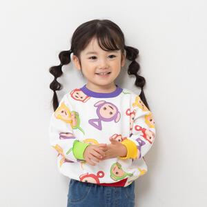 【お1人様1点限り】【テレタビーズ】総柄プリントトレーナー ナチュラル×130cm