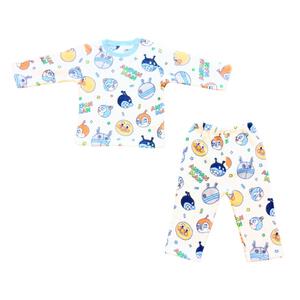 ANPANMAN アンパンマン あったかフリースパジャマ 総柄 サックス&times;90cm