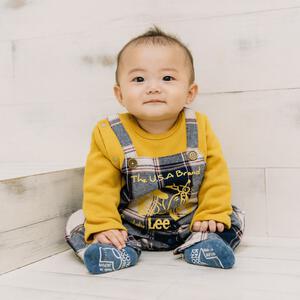 BUDDYLEE 長袖プレオール チェック柄サロペット風 70-80cm