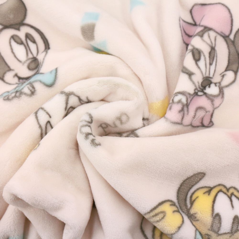 Disney プレミアムひざ掛け毛布 ベビーミッキー クリーム 70×100cm