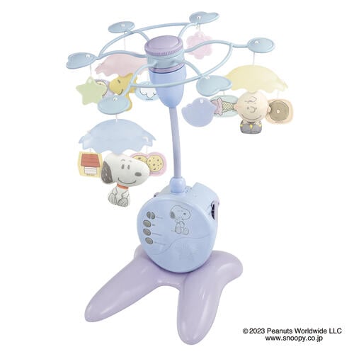 折りたたみベビーベッドにも対応♪ やわらかガラガラメリープレミアム スヌーピー