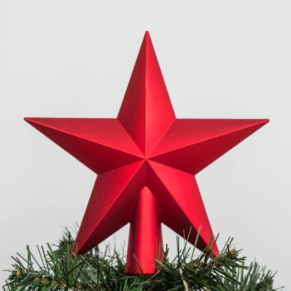 クリスマスツリー用 20cm ツリートップ シャイニー レッド 赤