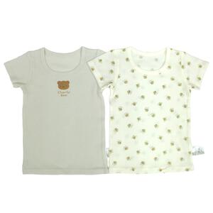 半袖シャツ肌着 2枚組 ワッフル くま×はち グレー×100cm ベビーザらス限定