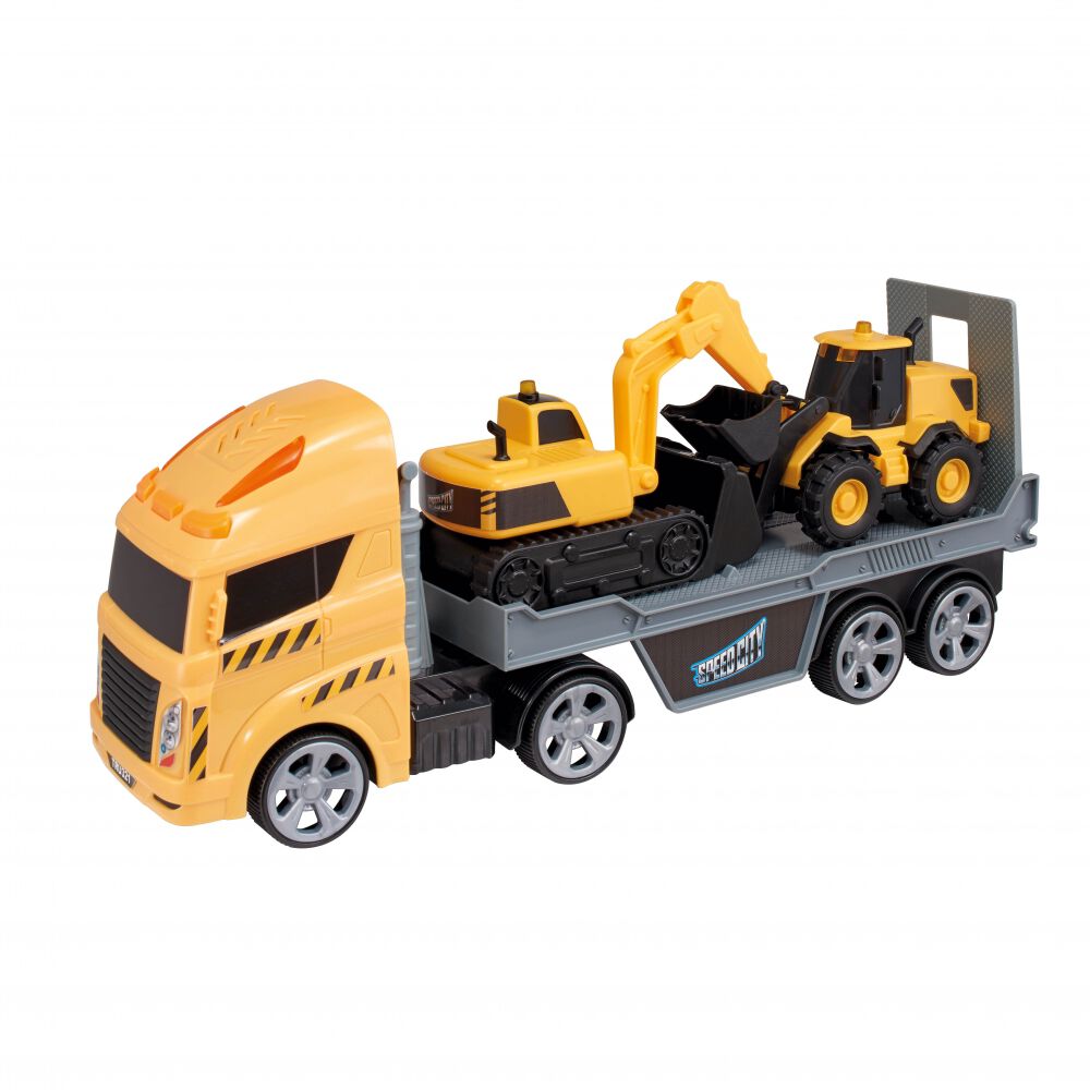 ライト＆サウンド 建設車両運搬トレーラー トイザらス限定 | おもちゃ