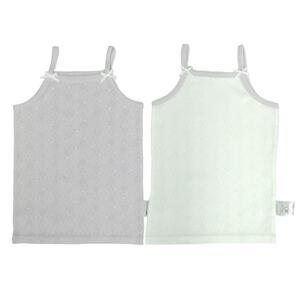 ２枚組シンプルキャミソール肌着 ドット パステルブルー&times;95cm