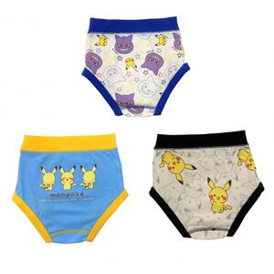 monpoke モンポケ 3枚組ブリーフ 総柄&times;ワンポイント(サックス&times;110cm)