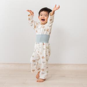 長袖腹巻付きパジャマ ニットキルト 働く車 サックス&times;80cm ベビーザらス限定