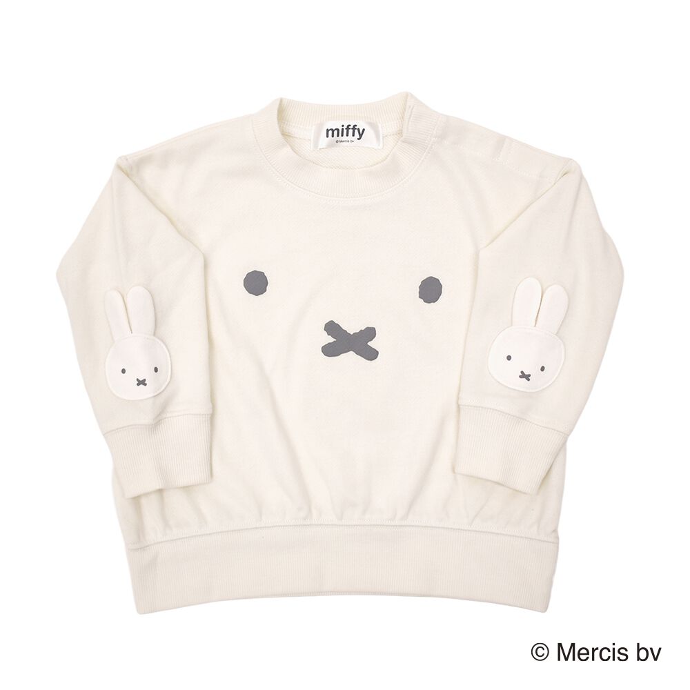 Miffy ミッフィー ソデアップリケトレーナー ナチュラル×95cm