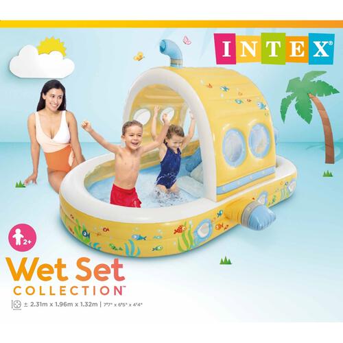 インテックス INTEX サブマリン プレイセンタープール 231&times;196&times;132cm サンシェード付き 水遊び